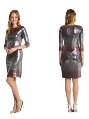Karen Kane Iridescent Multi-Color Sequin Midi Dress - LIKE NEW